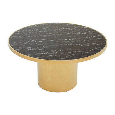Oria Black Marble Effect Gold Base Coffee Table - Image 7