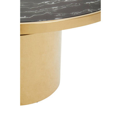 Oria Black Marble Effect Gold Base Coffee Table - Image 9