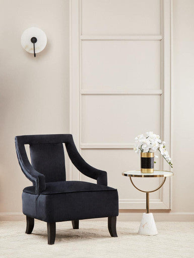 Oria White Glass and Marble Base Side Table - Image 3