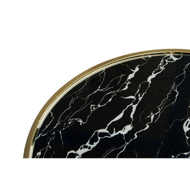 Oria Black Glass and Marble Base Side Table - Image 13