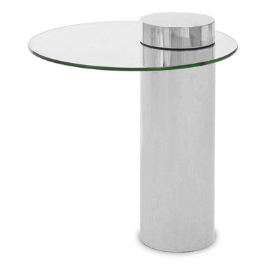 Oria Clear Glass Silver Base Side Table - Image 2