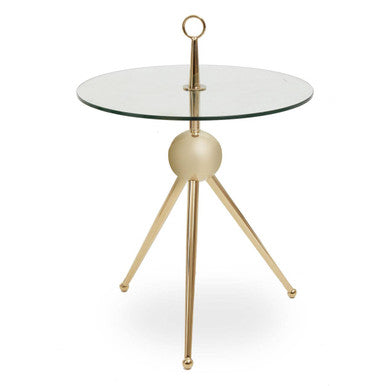 Oria Clear Glass Gold Frame Side Table - Image 2