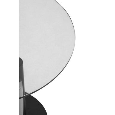 Oria Glass Silver And Black Base Side Table