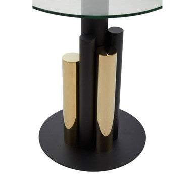 Oria Glass Gold And Black Base Side Table