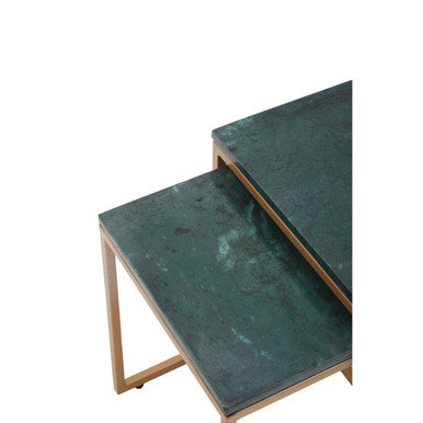 Varana Nest Of Two Green Marble Top Tables - Image 6