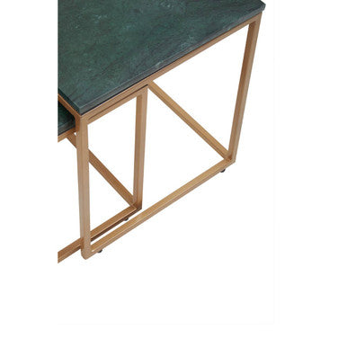 Varana Nest Of Two Green Marble Top Tables - Image 5