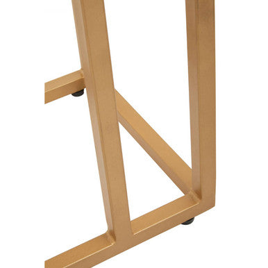 Varana Black Marble Top Side Table With Gold Finish Frame