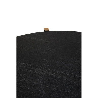 Varana Set of 2 Black Marble Top Round Side Table