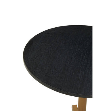 Varana Set of 2 Black Marble Top Round Side Table