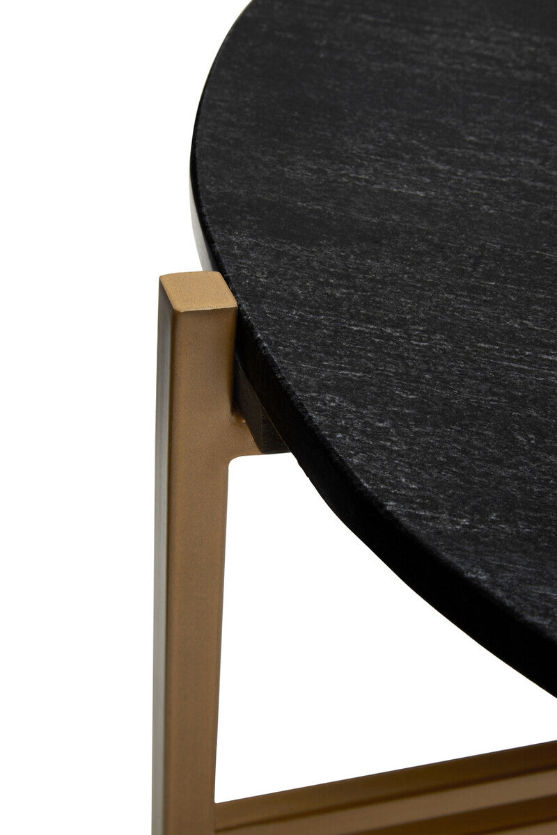 Varana Set of 2 Black Marble Top Round Side Table - Image 12