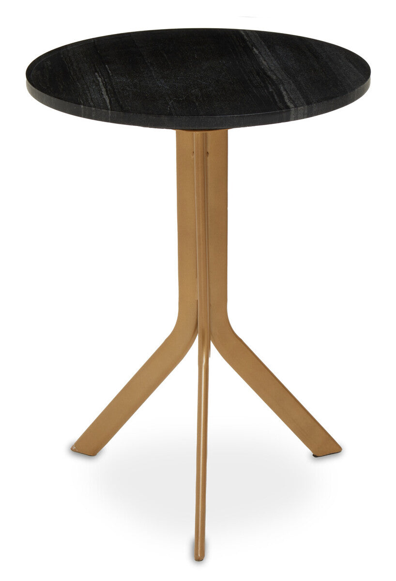 Varana Round Black Marble Top Table - Image 2