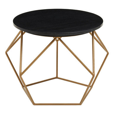 Varana Round Marble Top Coffee Table With Gold Finish Frame