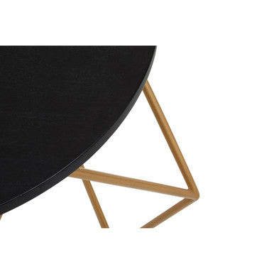 Varana Round Marble Top Coffee Table With Gold Finish Frame