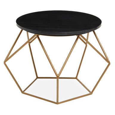 Varana Round Marble Top Coffee Table With Gold Finish Frame