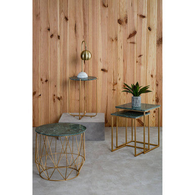 Mandoli Green Marble Side Table