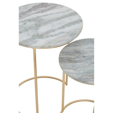Mandoli Nest Of 2 Natural Marble Side Table
