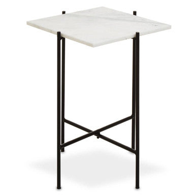 Mandoli White Marble Side Table - Image 2
