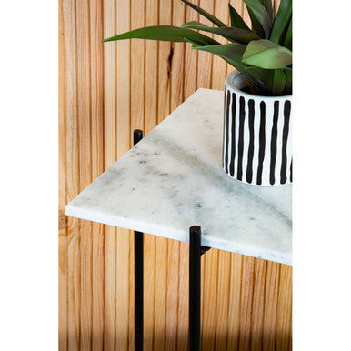 Mandoli White Marble Side Table - Image 6