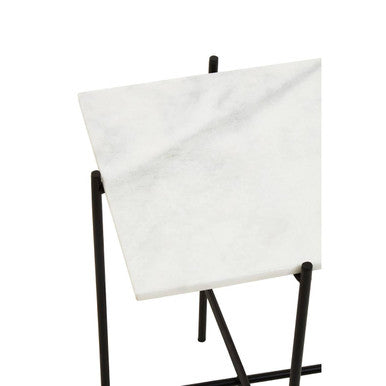 Mandoli White Marble Side Table - Image 8