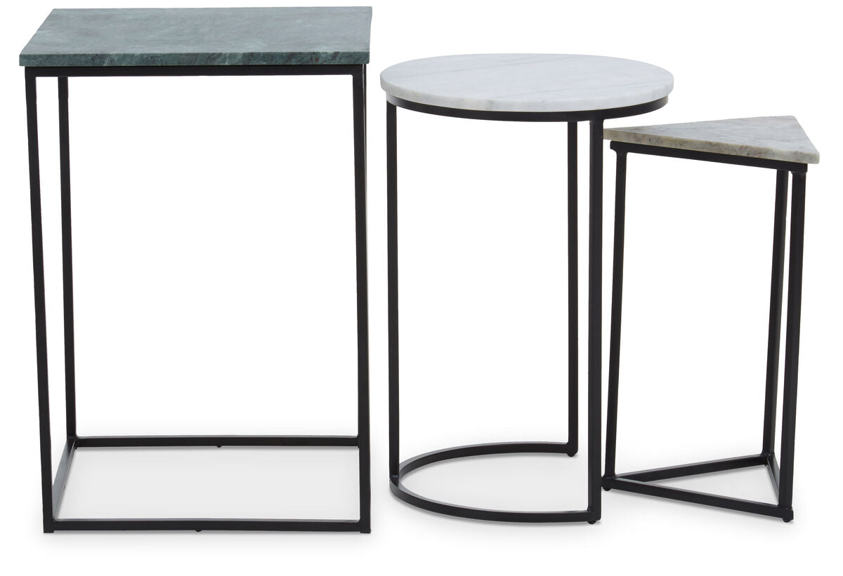 Mandoli Nest Of 3 Assorted Marble Tables - Image 2