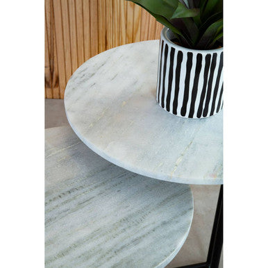 Mandoli Nest Of 3 White Marble Side Tables - Image 7