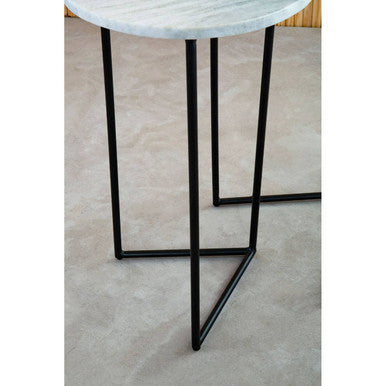 Mandoli Nest Of 3 White Marble Side Tables - Image 8