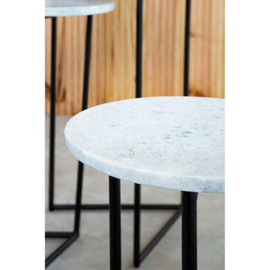 Mandoli Nest Of 3 White Marble Side Tables - Image 9