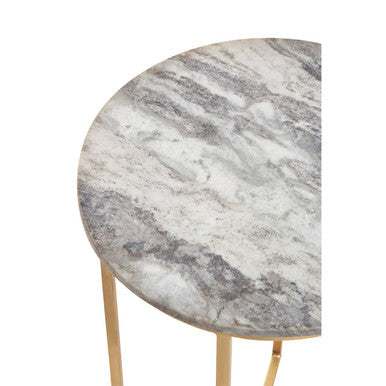 Mandoli Natural Marble Side Table