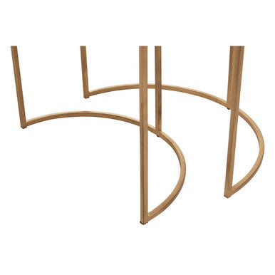 Mandoli Nest Of 2 White Marble Top Semicircular Side Tables - Image 9