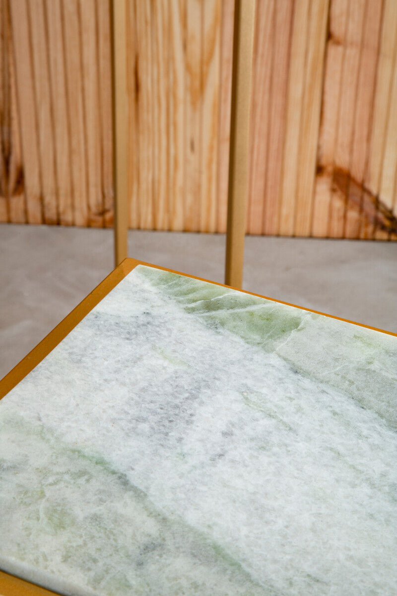 Mandoli Nest Of 2 White Marble Top Square Side Tables - Image 7