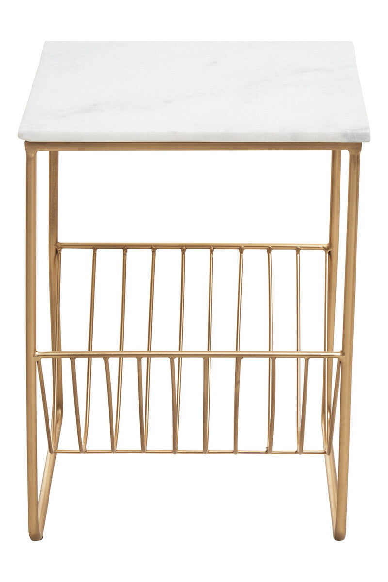 Mandoli White Marble Rack Side Table