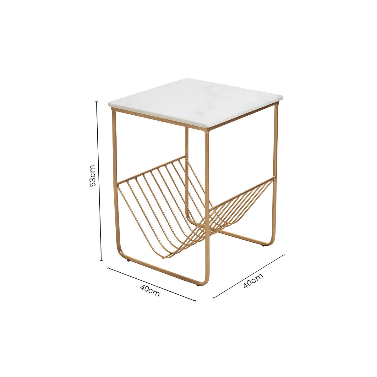 Mandoli White Marble Rack Side Table