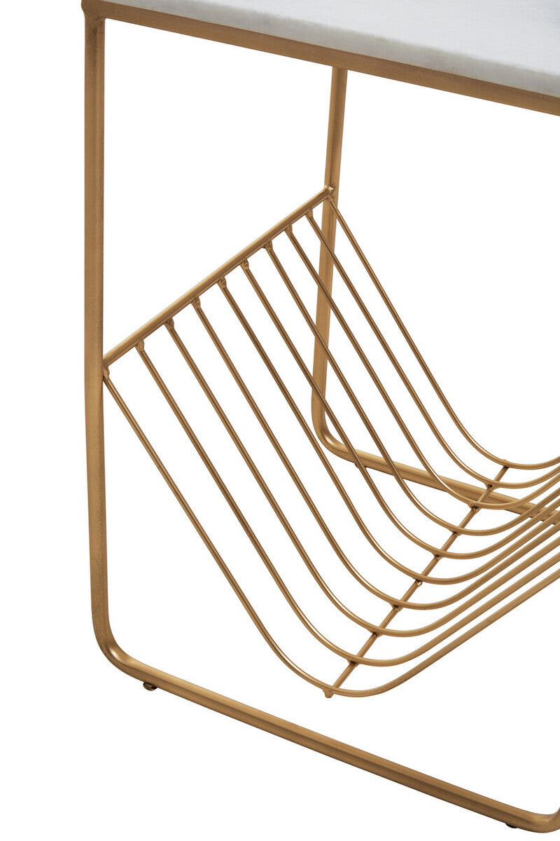 Mandoli White Marble Rack Side Table