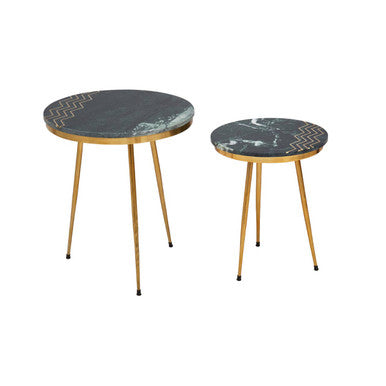 Nirav Green Marble Side Table