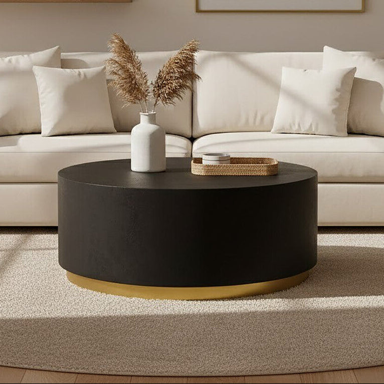 Naro Black And Gold Concrete Look Coffee Table - Image 1
