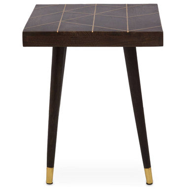 Naro Mango Wood And Gold Tip Legs Side Table - Image 2