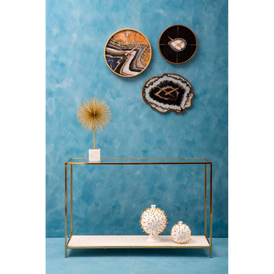 Novi Glass And Gold Frame Console Table
