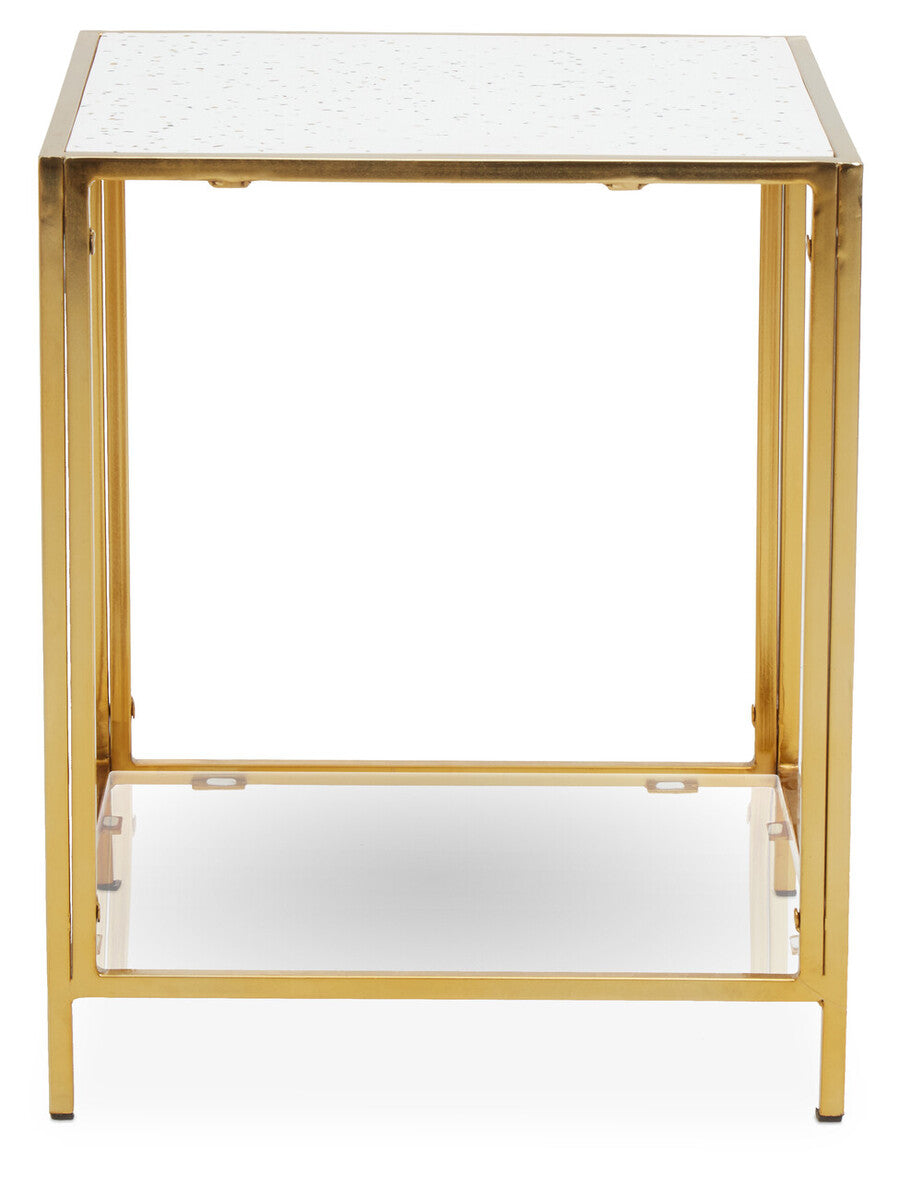 Novi Glass Top And Gold Frame Side Table - Image 2