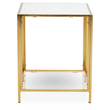 Novi Glass Top And Gold Frame Side Table