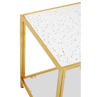 Novi Glass Top And Gold Frame Side Table