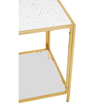 Novi Glass Top And Gold Frame Side Table