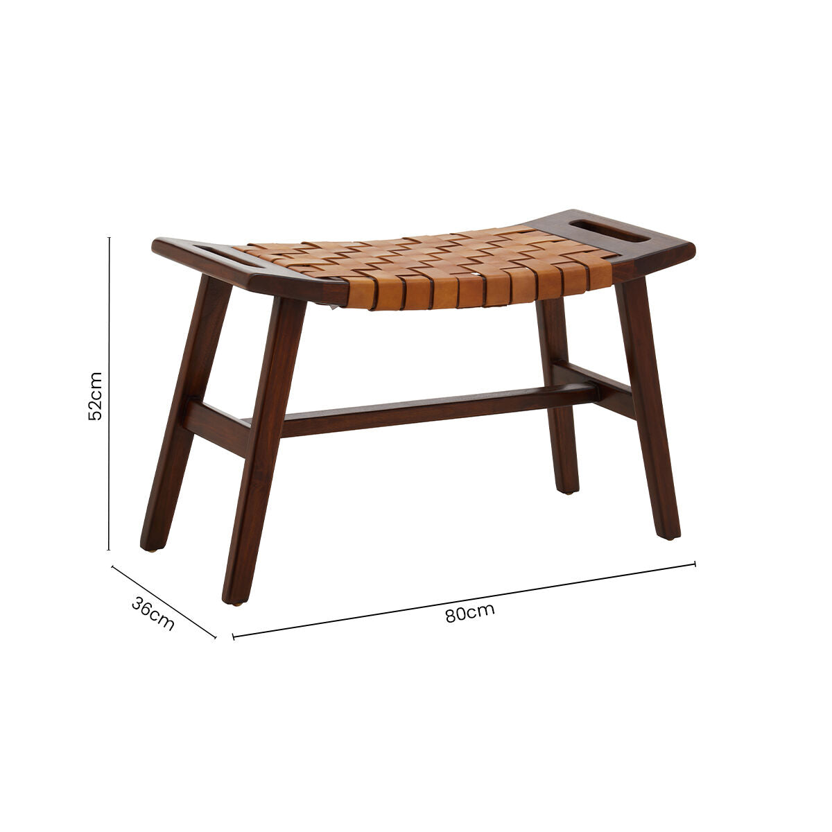 Inca Tan Genuine Leather Woven Pouffe