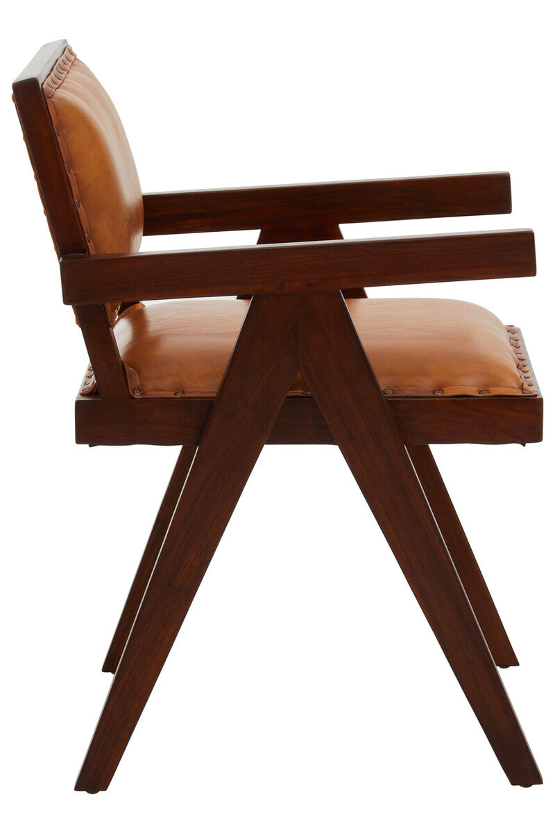 Inca Tan Leather Dining Chair - Image 6