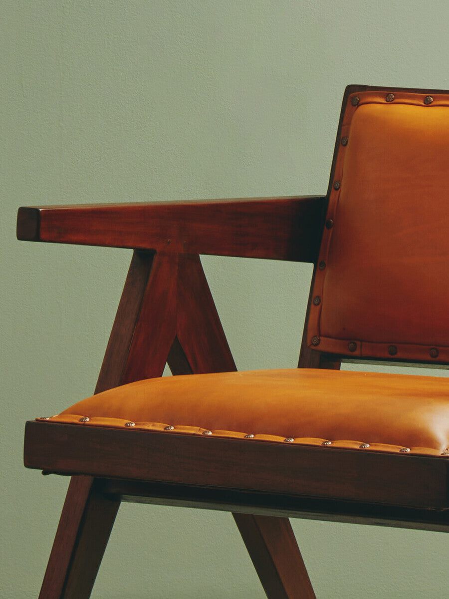 Inca Tan Leather Dining Chair - Image 4