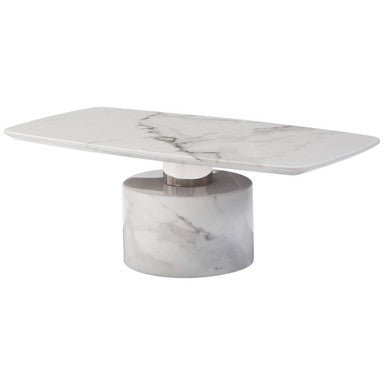 Marble-patterned coffee table on a white background