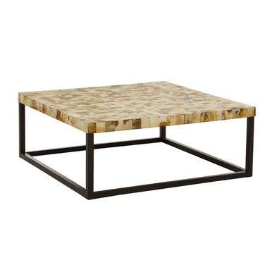 Obra Cream Mother of Pearl Square Coffee Table - Image 3