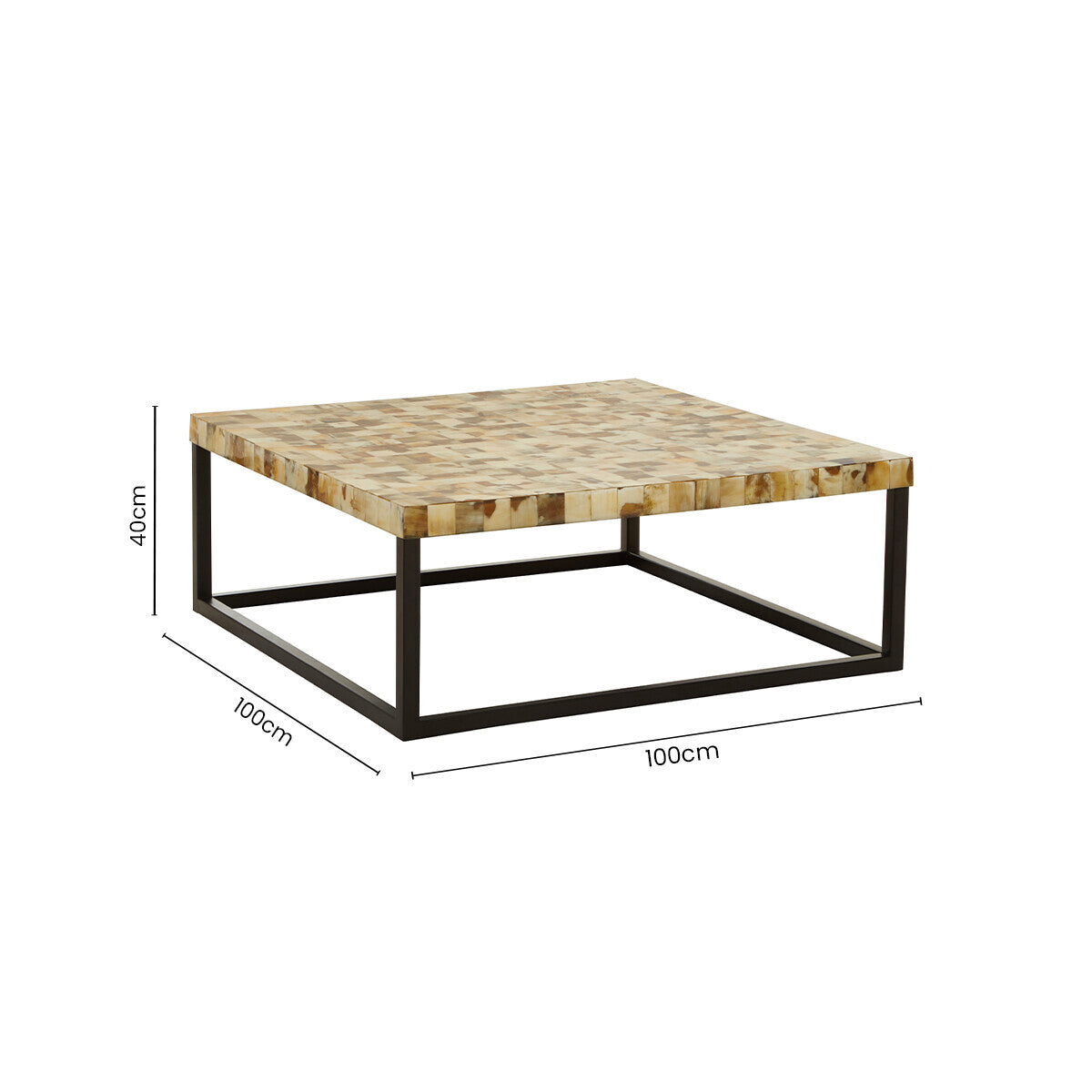 Obra Cream Mother of Pearl Square Coffee Table - Image 7