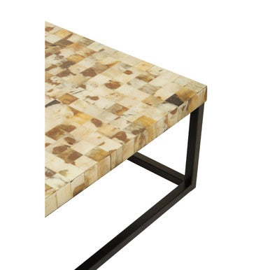 Obra Cream Mother of Pearl Square Coffee Table - Image 5