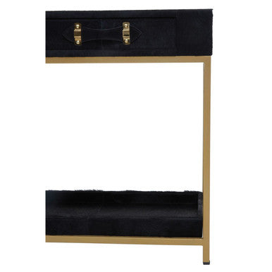 Kensington Townhouse Hair on Leather Two Drawer Console Table - Image 5
