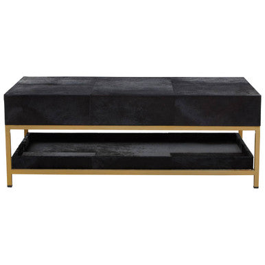 Kensington Townhouse Hair On Hide Black And Gold Coffee Table